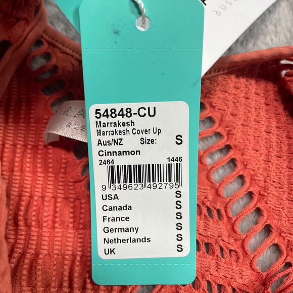 Seafolly Swim Coverup Dress Womens Small Marrakesh Cinnamon Stretchy Fringe New - Picture 6 of 11